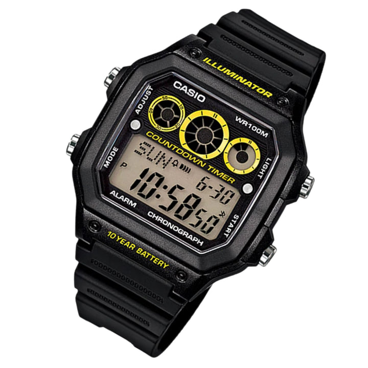 Casio Illuminator Black Resin Unisex Watch - AE1300WH-1A