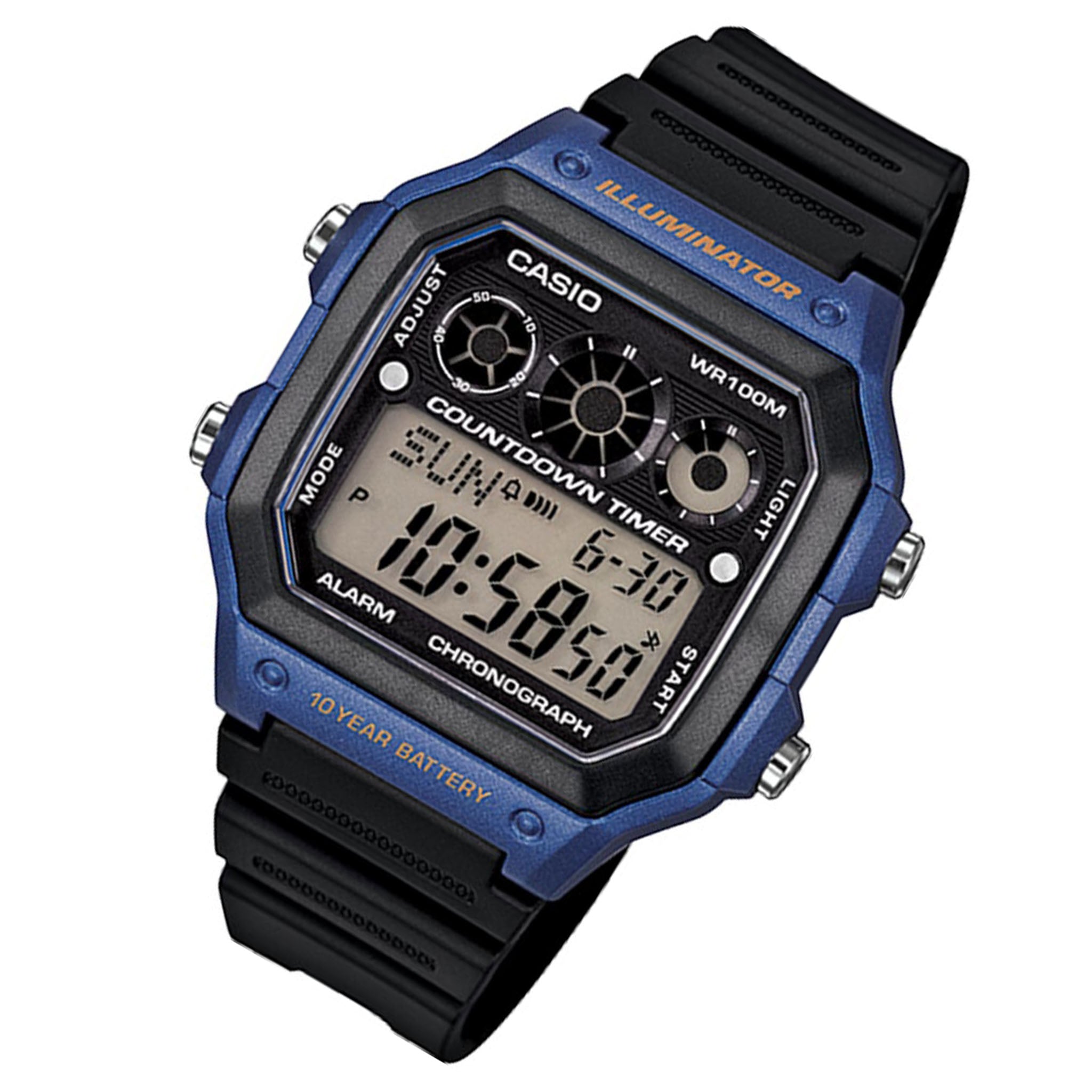 Casio Illuminator Digital Black Resin Men s Sports Watch AE1300WH 2A The Watch Factory Australia