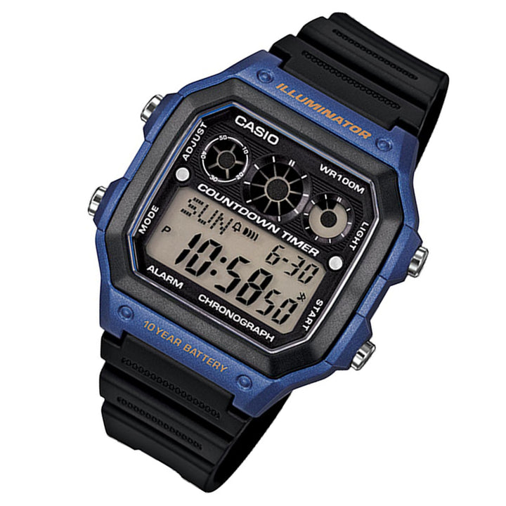Casio Illuminator Digital Black Resin Men's Sports Watch - AE1300WH-2A