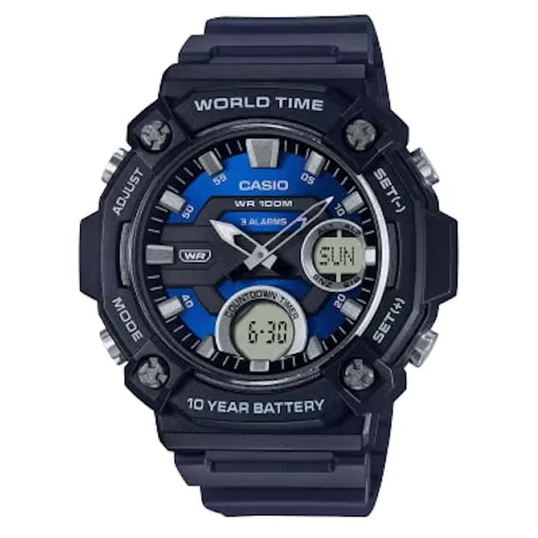 Casio Black Resin Analogue-Digital Men's Watch - AEQ120W-2A