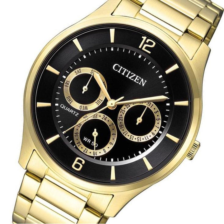 Citizen Gents Gold Stainless Steel Multi Function Quartz Men's Watch - AG8353-81E