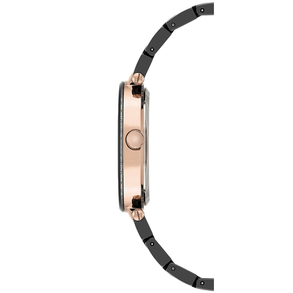Anne Klein Diamond Black Bracelet Women's Watch - AK1018RGBK