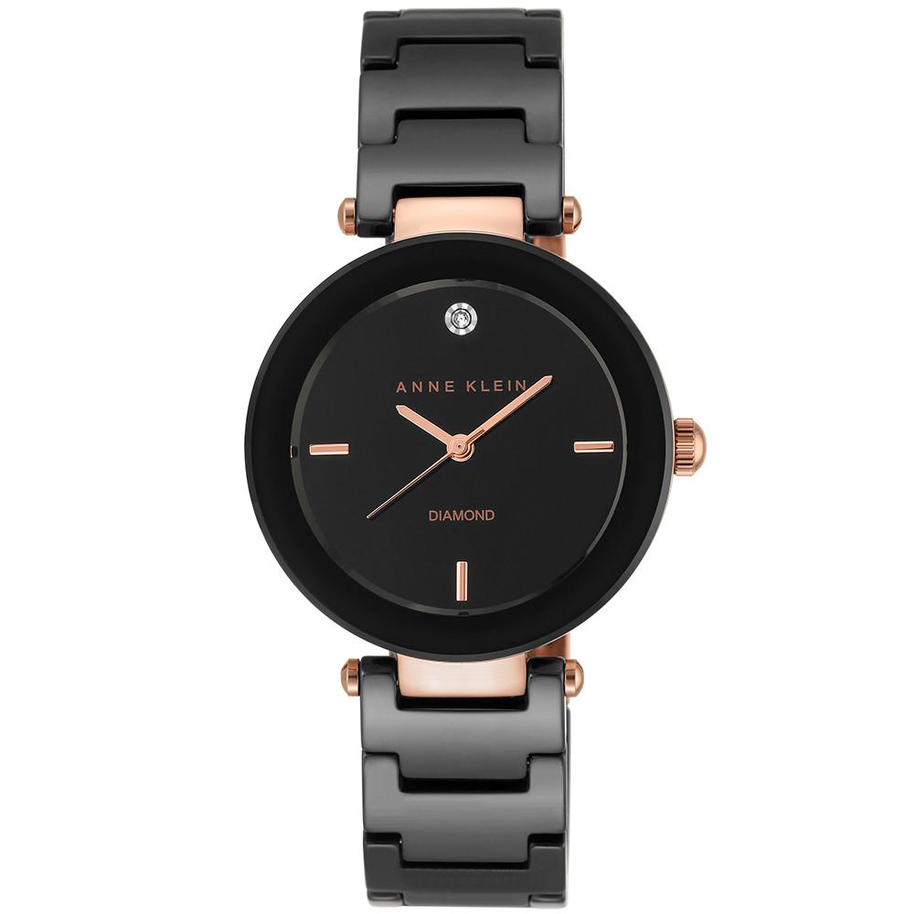 Anne Klein Diamond Black  Bracelet Ladies Watch - AK1018RGBK
