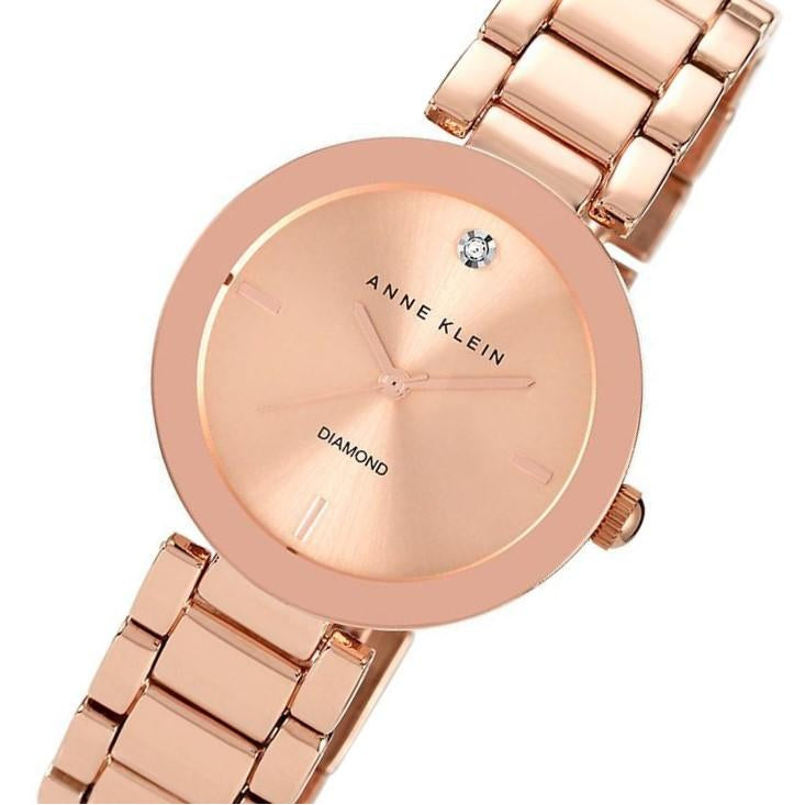 Anne Klein Diamond Rose Gold Steel Women's Watch - AK1362RGRG