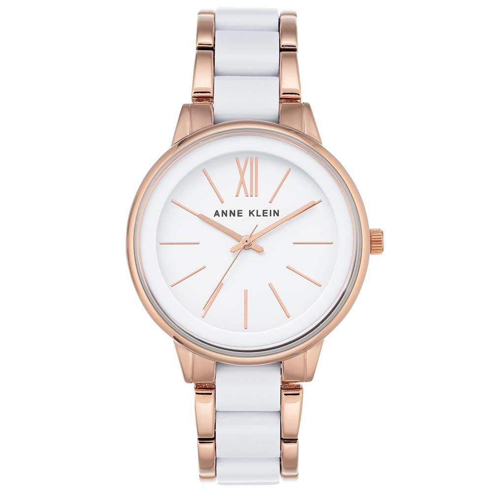 Anne Klein Rose Gold and White Bracelet Ladies Watch - AK1412WTRG