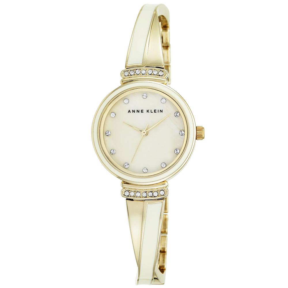 Anne Klein Swarovski Cystal Accents Gold Bangle Ladies Watch - AK2216IVGB