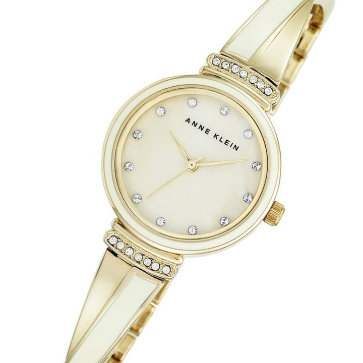 Anne Klein Swarovski Crystal Accents Gold Bangle Women's Watch - AK2216IVGB