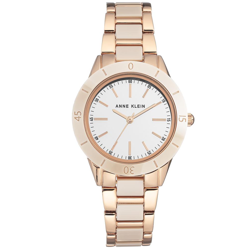 Anne Klein Rose Gold Ceramic Bracelet Ladies Watch - AK3160TNRG