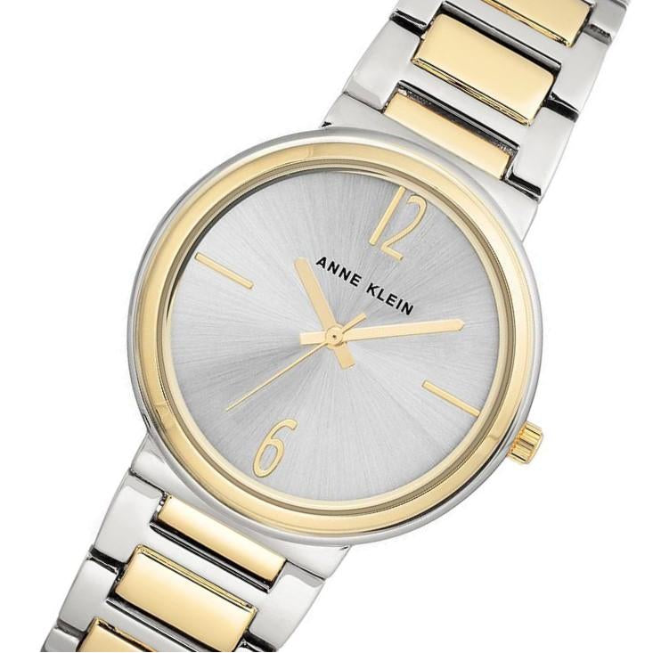Anne Klein Gold Stainless Steel Silver Dial Women's Watch - AK3169SVTT