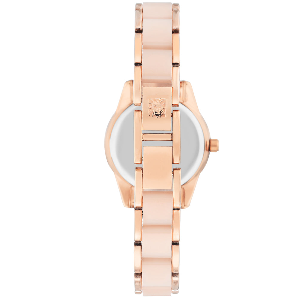 Anne Klein Elegant Rose Gold Steel with Pink Plastic Band Women's Watch - AK3212LPRG