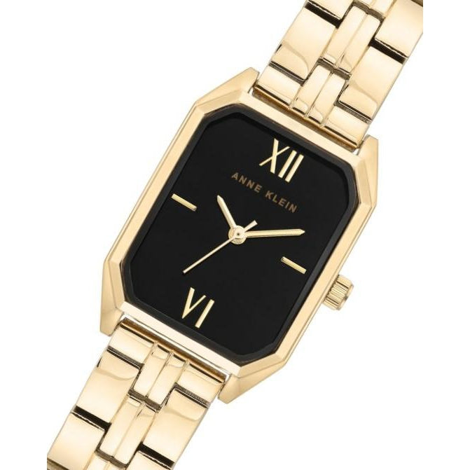 Anne Klein Gold Stainless Steel Black Dial Women's Watch - AK3774BKGB