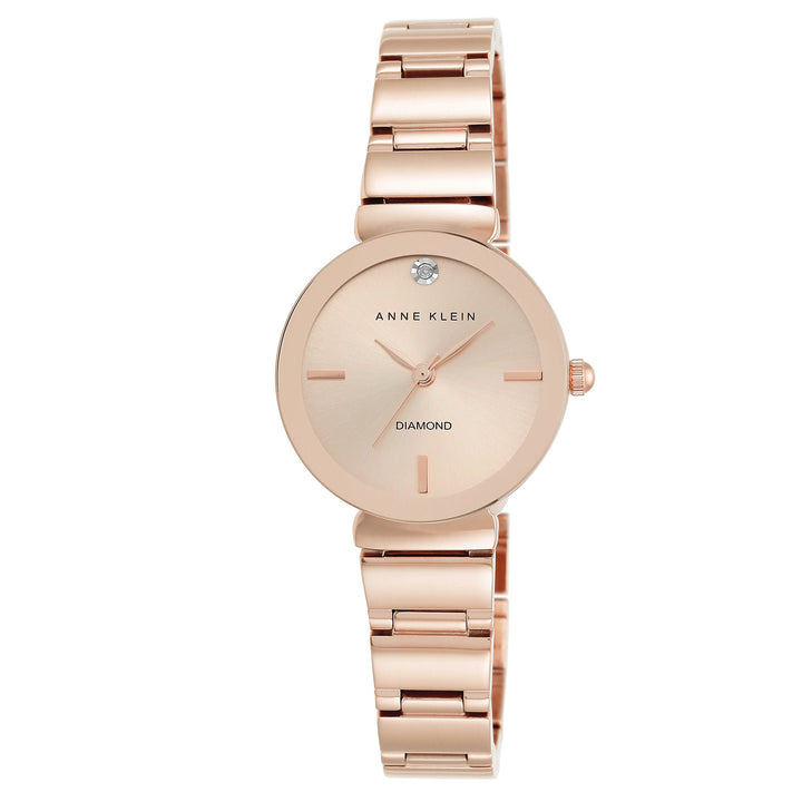 Anne Klein Rose Gold Mixed Metal Rose Dial Women's Watch - AK2434RGRG