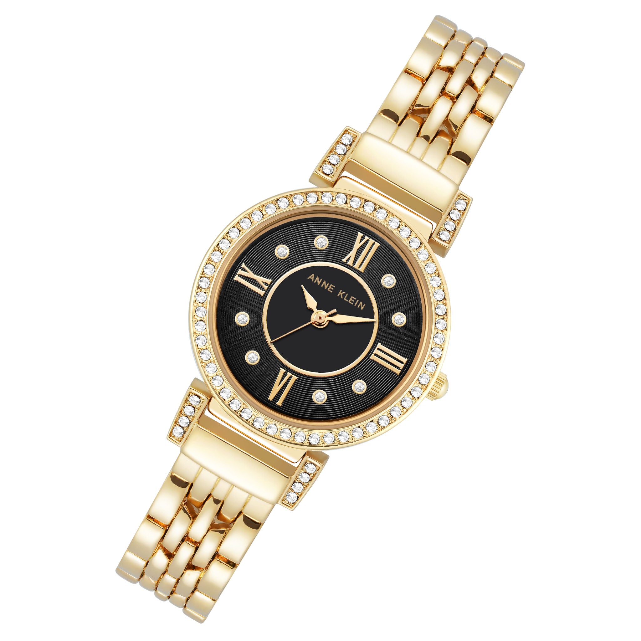 Anne Klein Gold-Tone Band Black Dial Women's Watch - AK2928BKGB