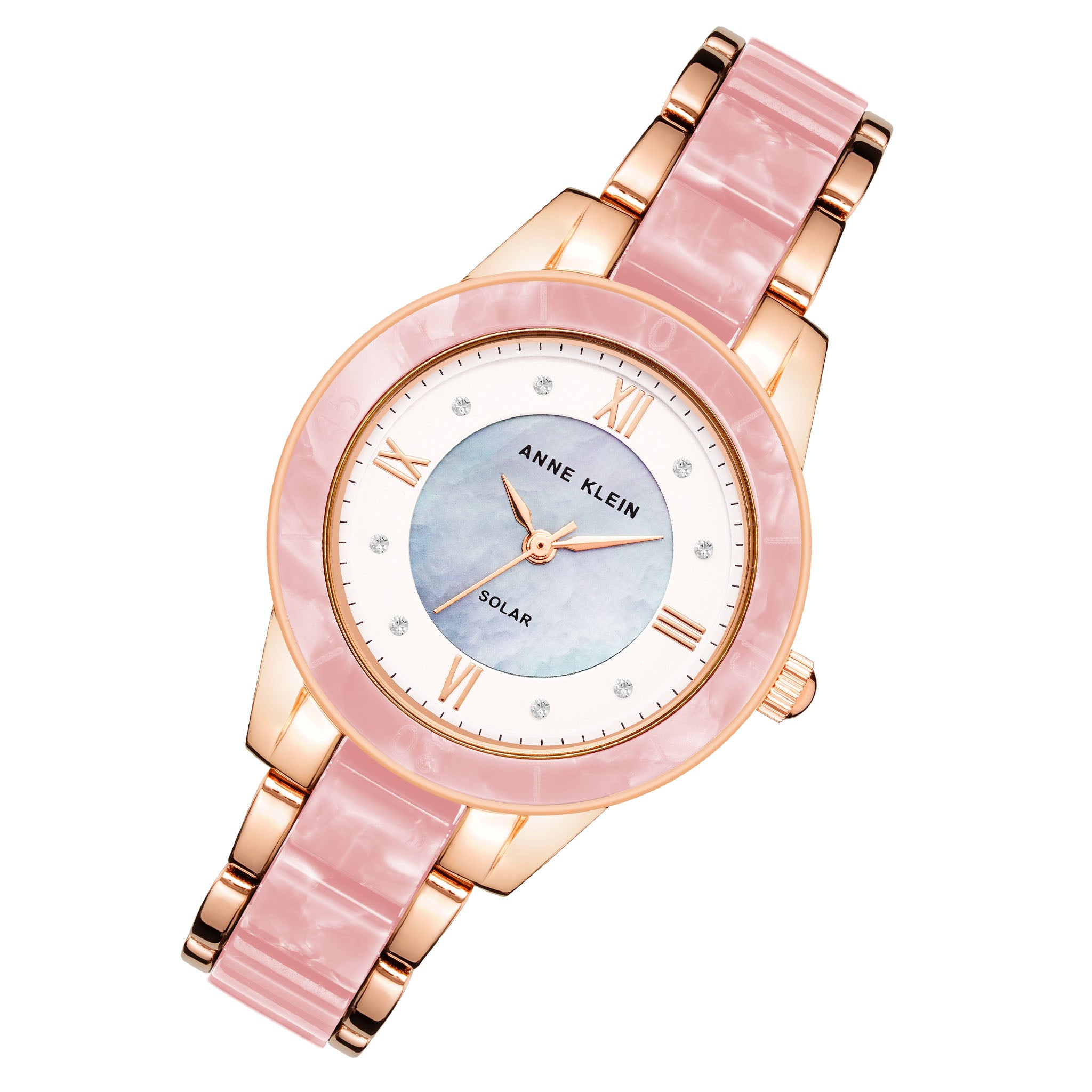Anne Klein Two-Tone Band Silver White Dial Women's Watch - AK3610RGPK