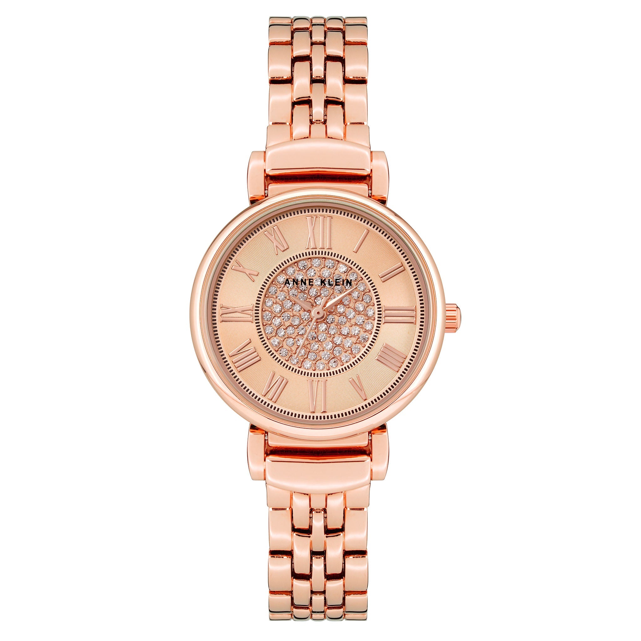 Anne Klein Rose Gold Mixed Metal Rose Dial Women's Watch - AK3872RGRG
