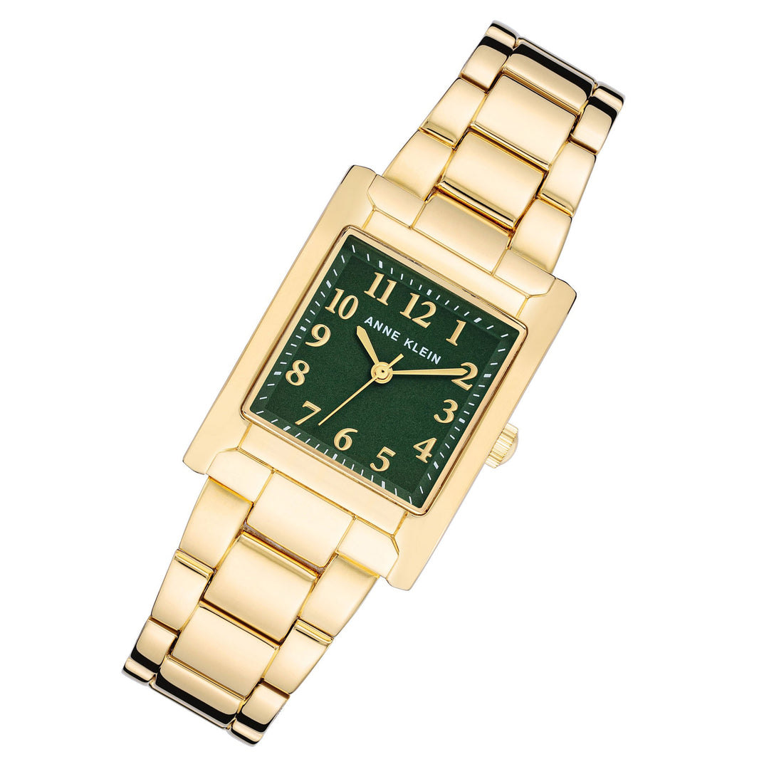 Anne Klein Gold Band Green Dial Women's Watch - AK3954GNGB