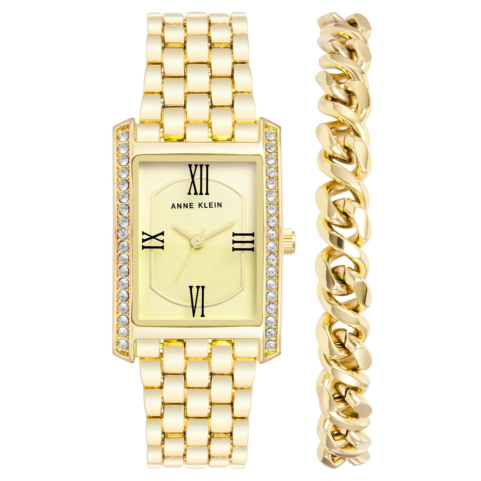 Anne Klein Goldtone Mixed Metal Light Dial Women's Watch - AK3990GBST