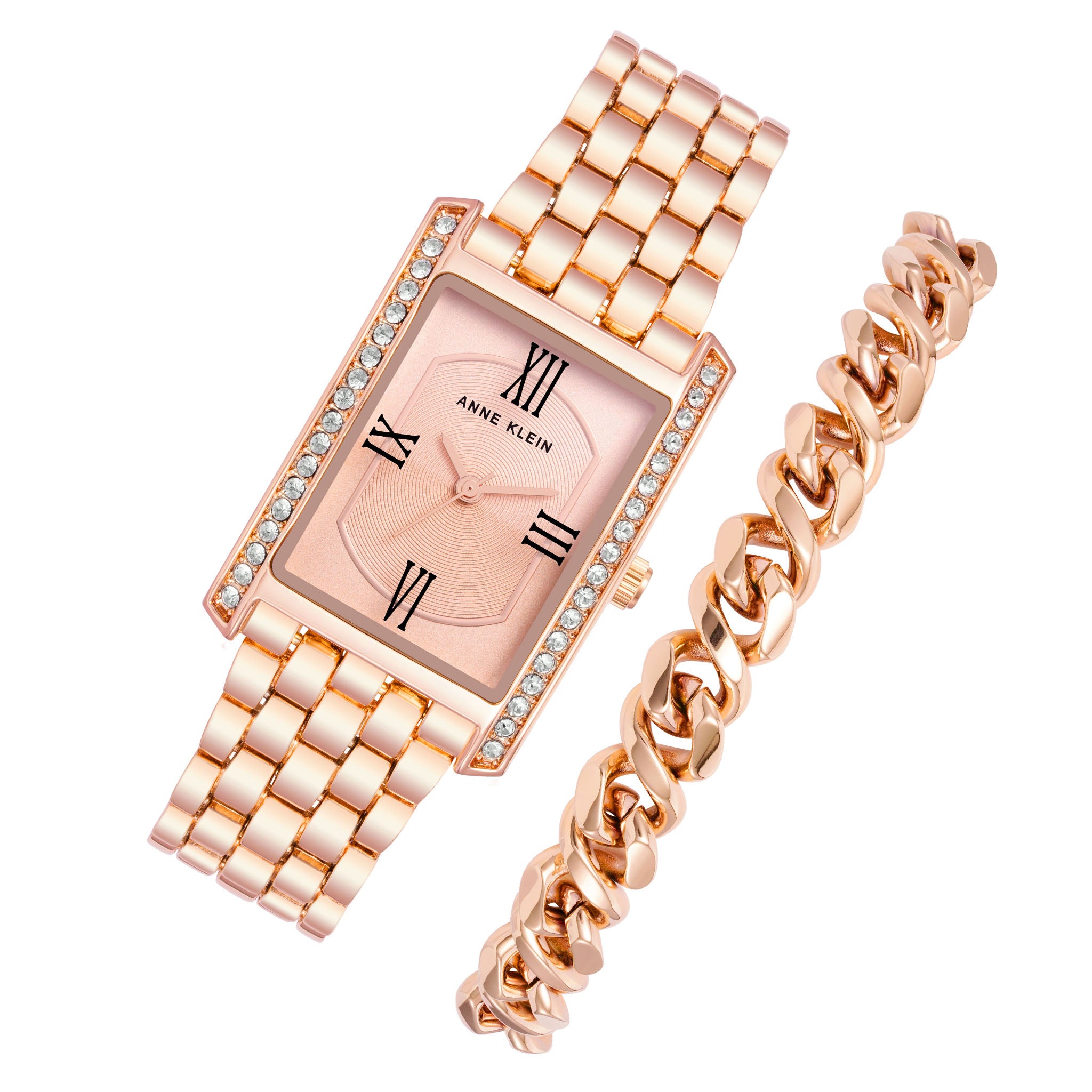 Anne Klein Rose Gold Band Women's Watch with Bracelet Gift Set - AK3990RGST