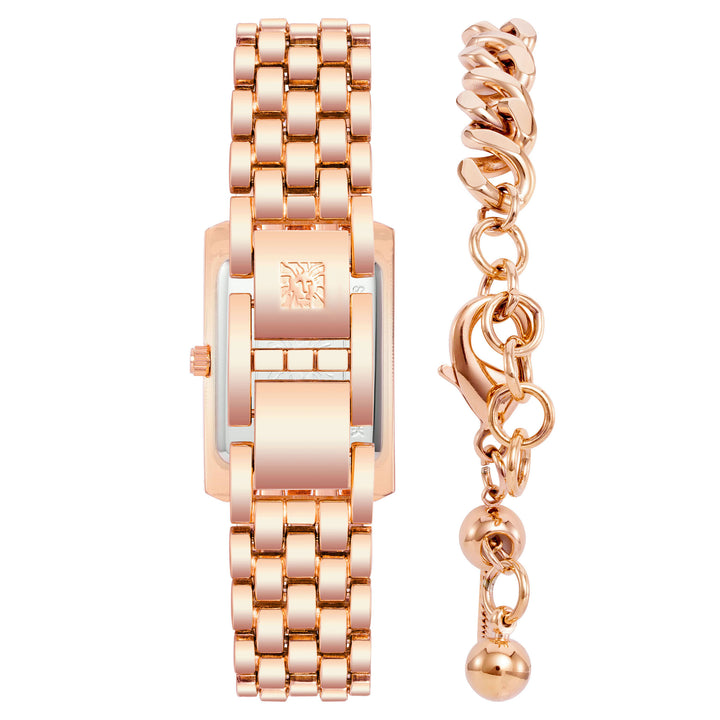 Anne Klein Rose Gold Band Women's Watch with Bracelet Gift Set - AK3990RGST