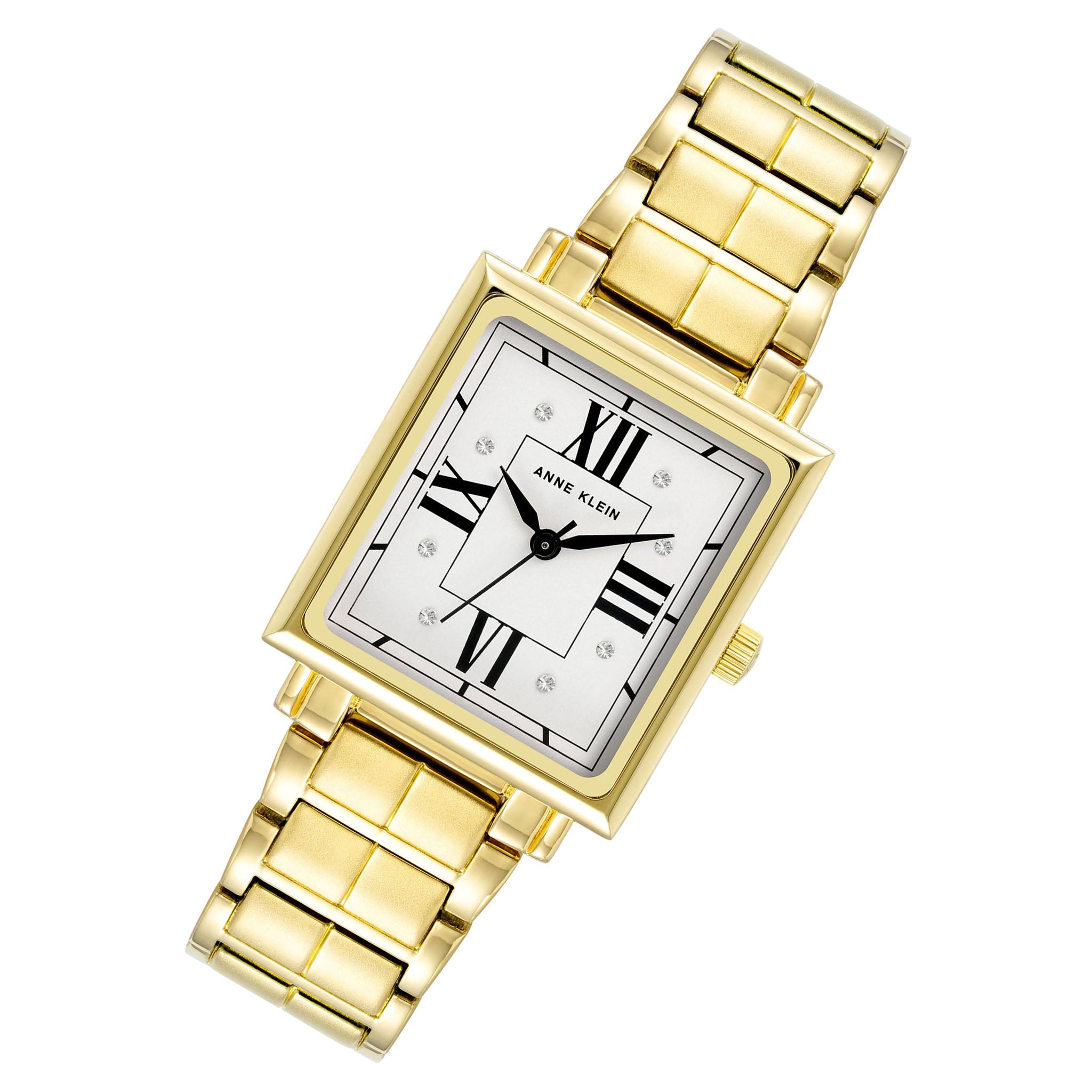 Anne Klein Gold Band Silver Dial Women's Watch - AK4008SVGB