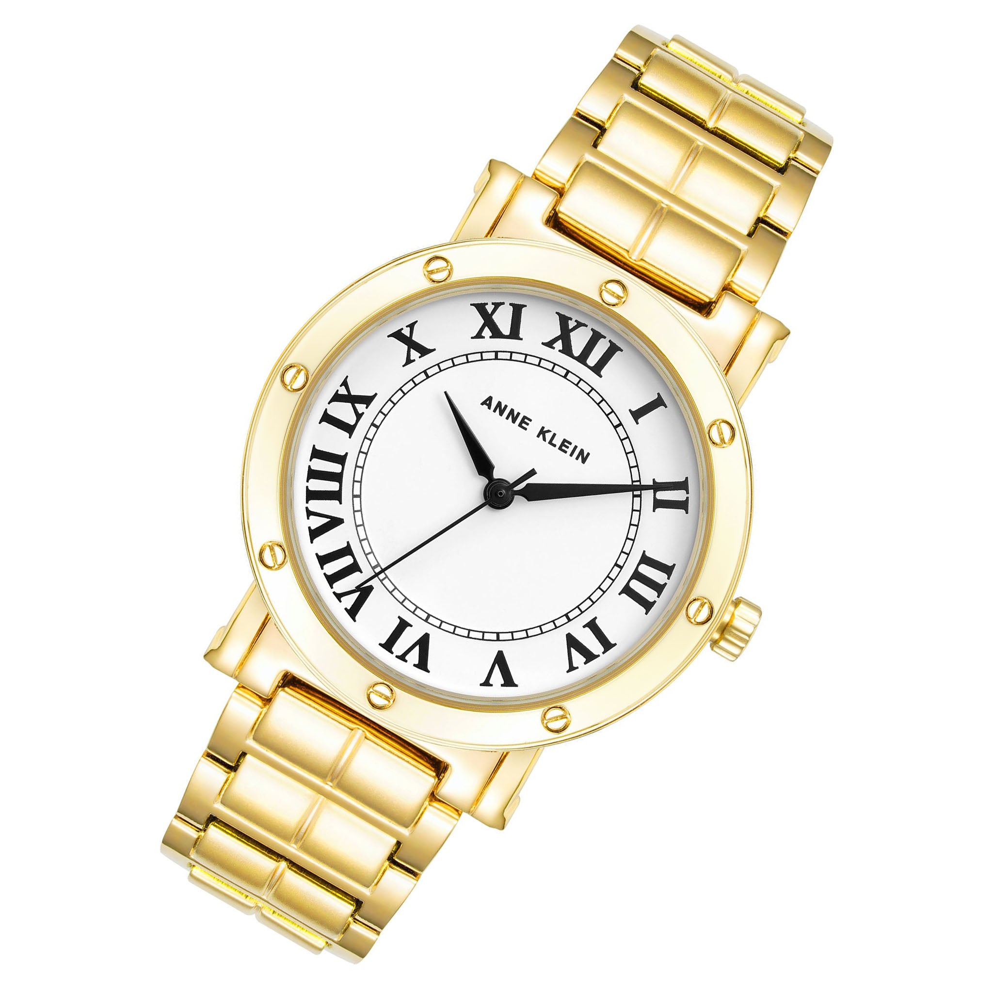 Anne Klein Gold-Tone Band White Dial Women's Watch - AK4012WTGB