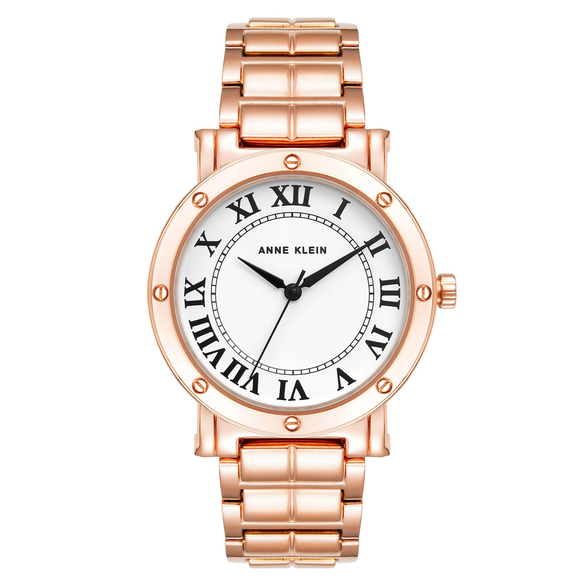 Anne klein white 2025 and rose gold watch