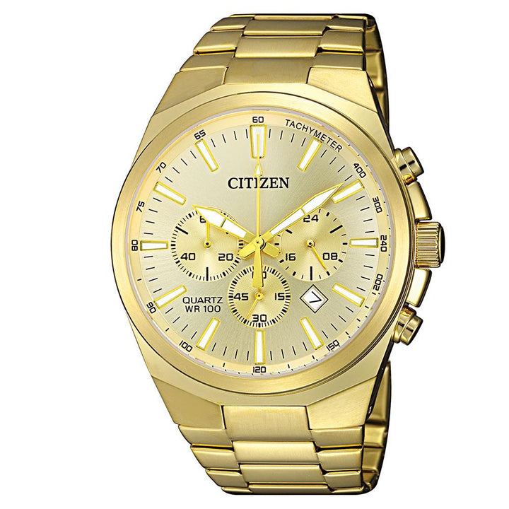 Citizen Gents Yellow & Gold Stainless Steel Quartz Watch - AN8172-53P