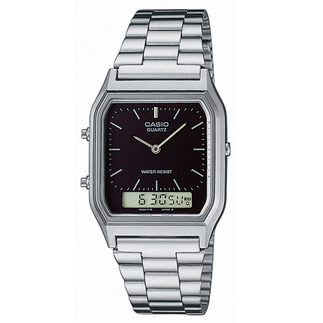 Casio Classic Silver Digital Analog Ladies Watch - AQ230A-1DS