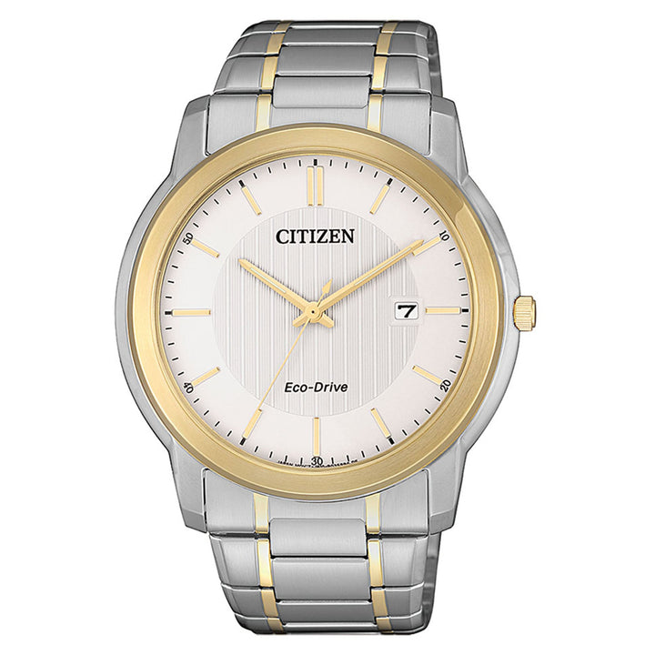 Citizen Eco-Drive Stainless Steel Silver Dial Solar Men's Watch - AW1216-86A