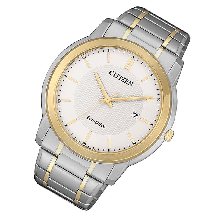Citizen Eco-Drive Stainless Steel Silver Dial Solar Men's Watch - AW1216-86A