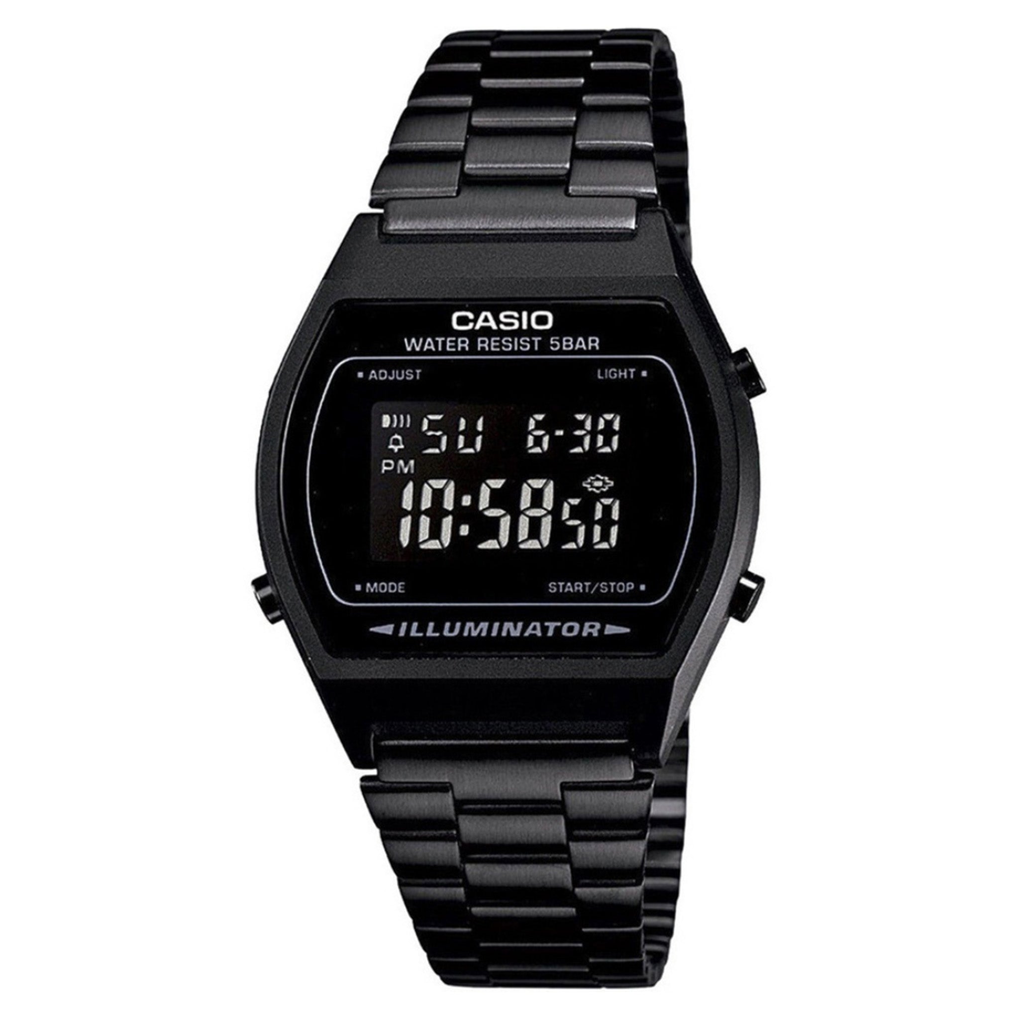Casio Classic Black Stainless Steel Alarm Unisex Watch - B640WB-1B