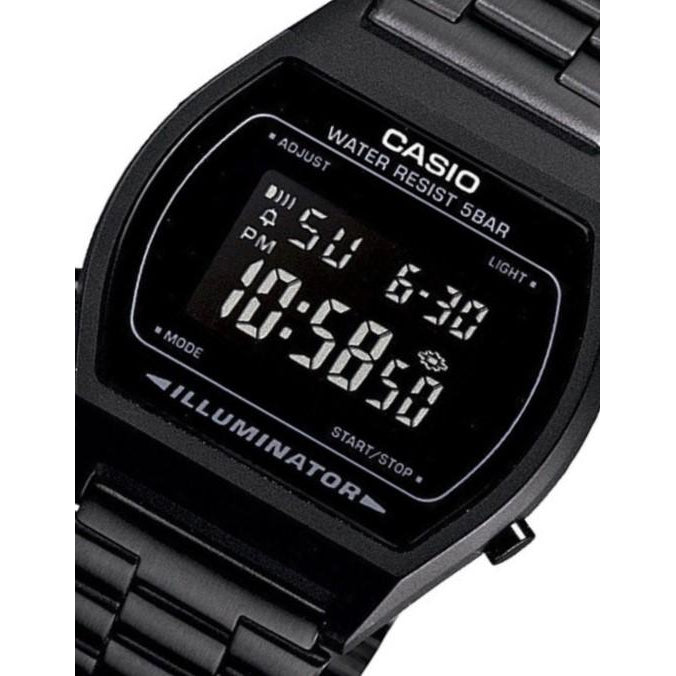 Casio Classic Black Stainless Steel Alarm Unisex Watch - B640WB-1B