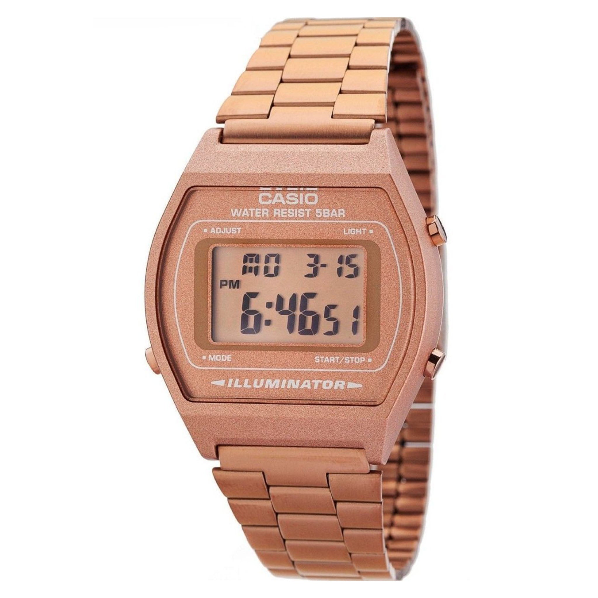 Casio Classic Rose Gold Steel Digital Unisex Watch - B640WC-5A