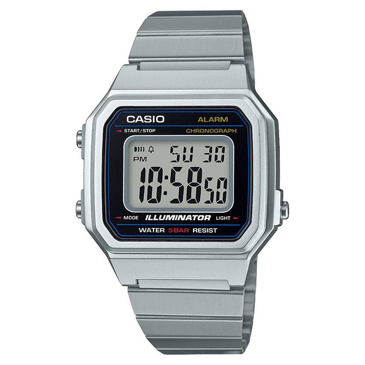 Casio Classic 43mm Silver Steel Digital Men's Watch - B650WD-1A