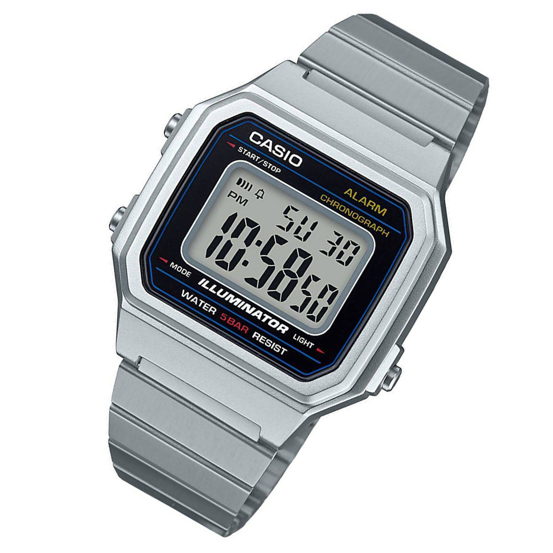 Casio Classic 43mm Silver Steel Digital Men's Watch - B650WD-1A
