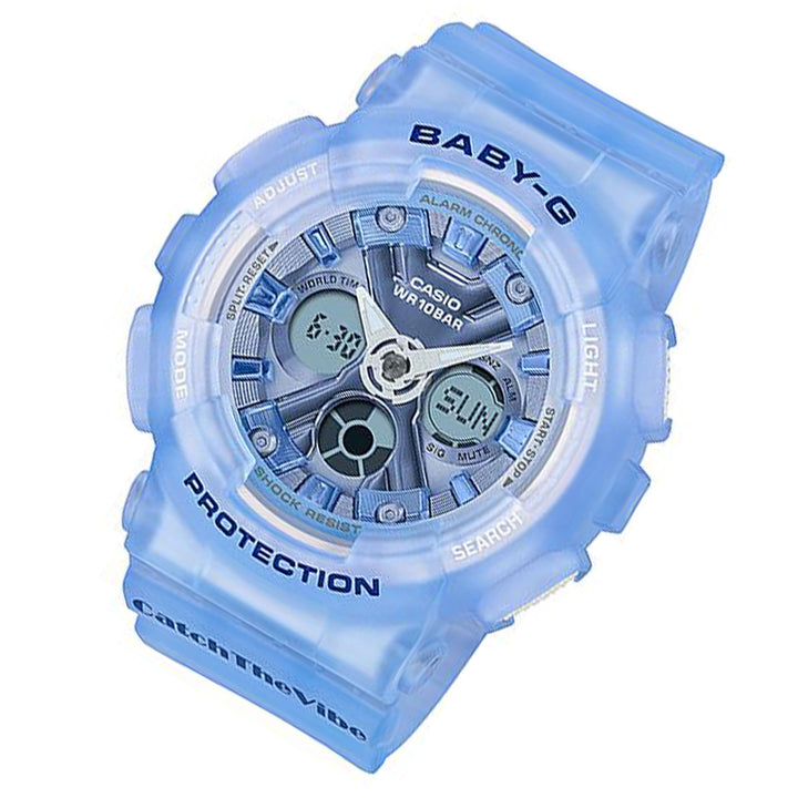 Casio BABY-G Translucent Blue Resin Band Analogue-Digital Women's Watch - BA130CV-2A