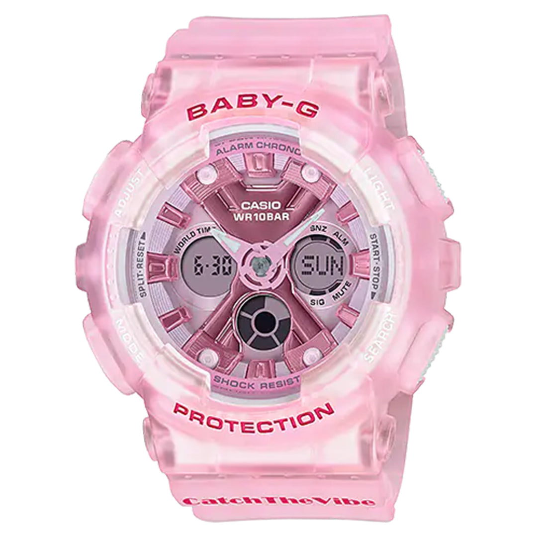 Casio BABY-G Translucent Pink Resin Band Analogue-Digital Watch - BA130CV-4A
