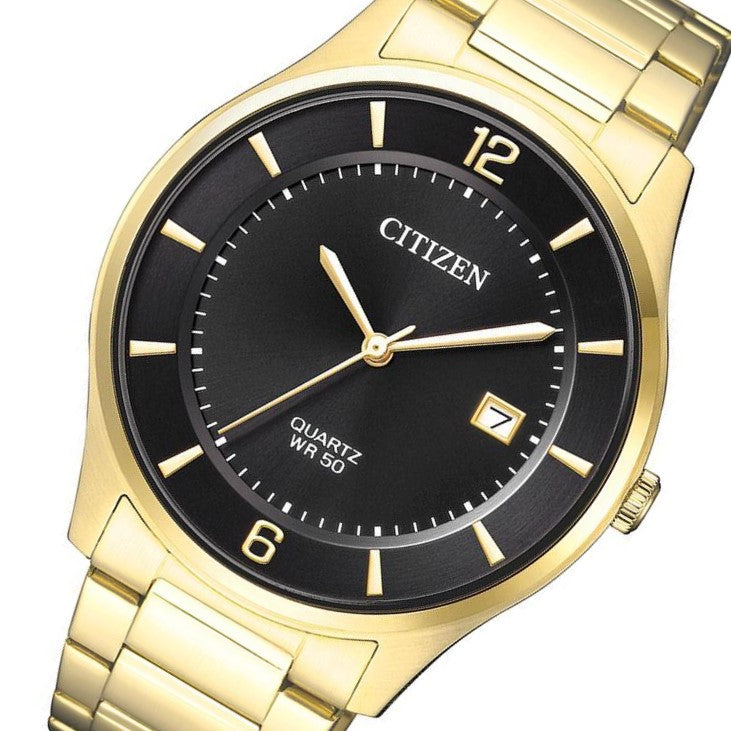 Citizen Gents Gold Stainless Steel Quartz Men's Watch - BD0043-83E