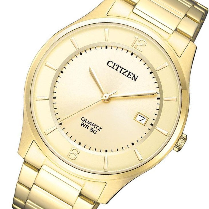 Citizen Gents Gold Stainless Steel Quartz Men's Watch - BD0043-83P