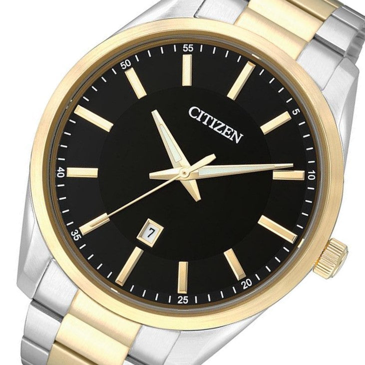 Citizen Gents Two-Tone Stainless Steel Black Dial Men's Watch - BI1034-52E