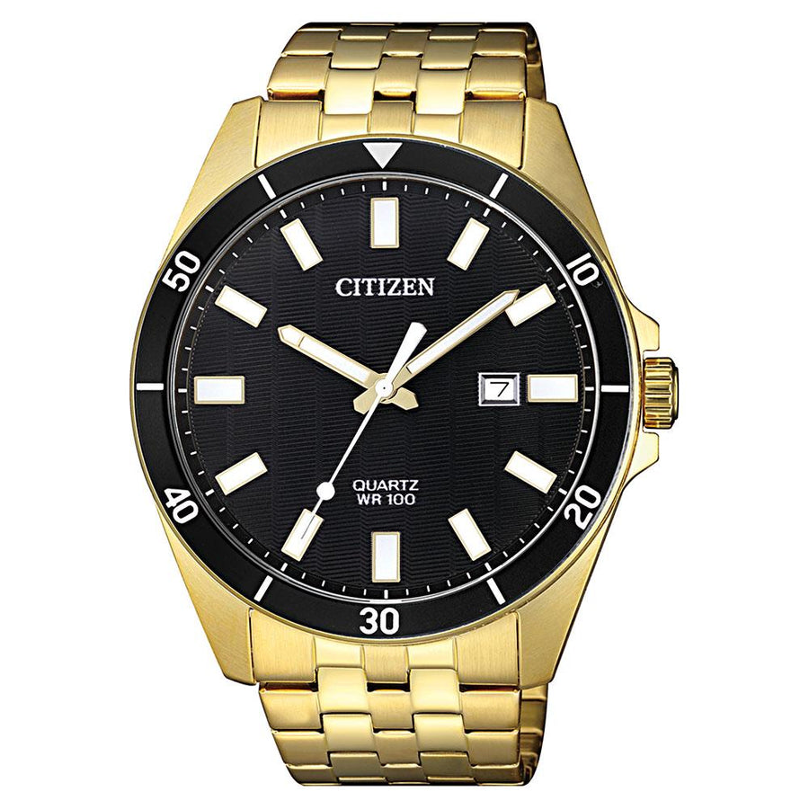 Citizen Gents Yellow & Gold Stainless Steel Quartz Watch - BI5052-59E