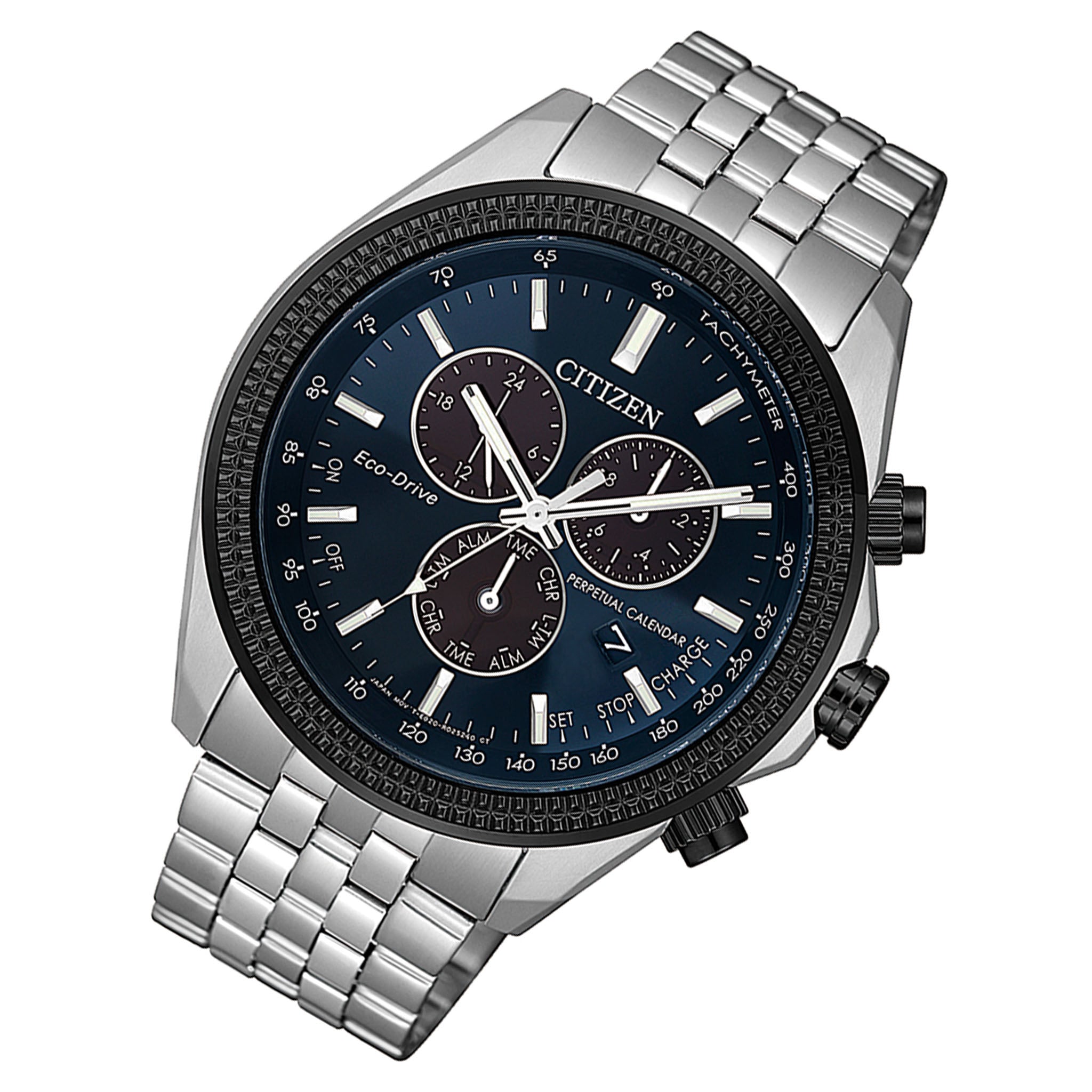 Citizen Perpetual Calendar Eco Drive Stainless Steel Blue Dial