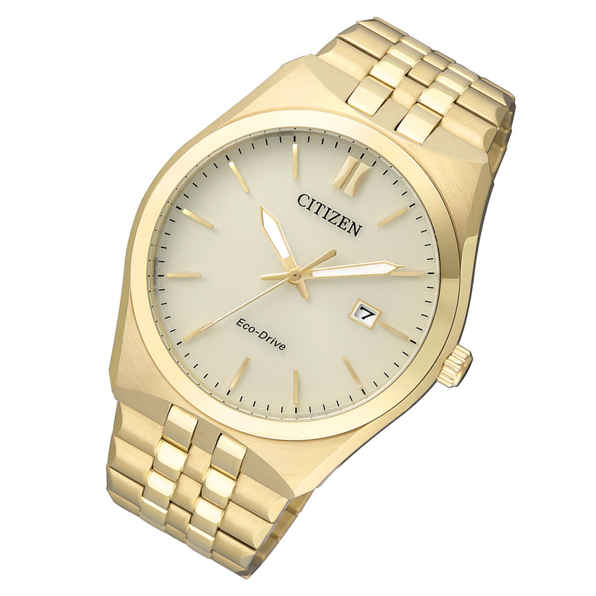 Citizen Eco-Drive Gold Steel Solar Men's Watch - BM7332-61P