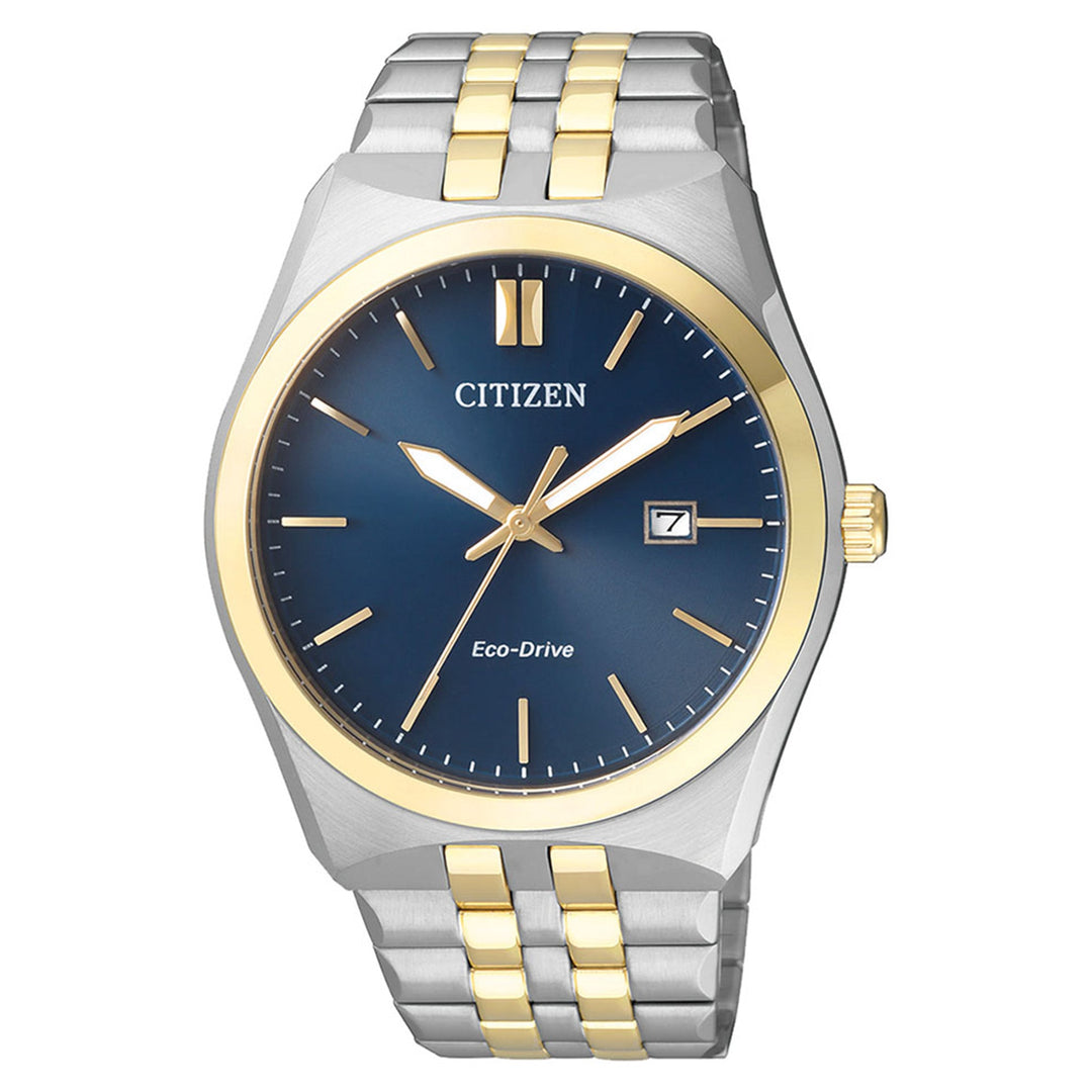 Citizen Eco-Drive Two-Tone Steel Blue Dial Solar Men's Watch - BM7334-66L