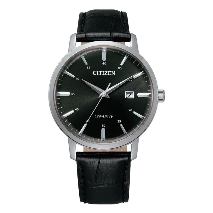 Citizen Black Leather Men's Solar Watch - BM7460-11E