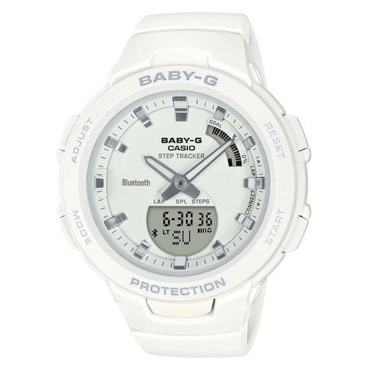 Casio BABY-G Bluetooth White Digital Sports Ladies Watch - BSAB100-7A