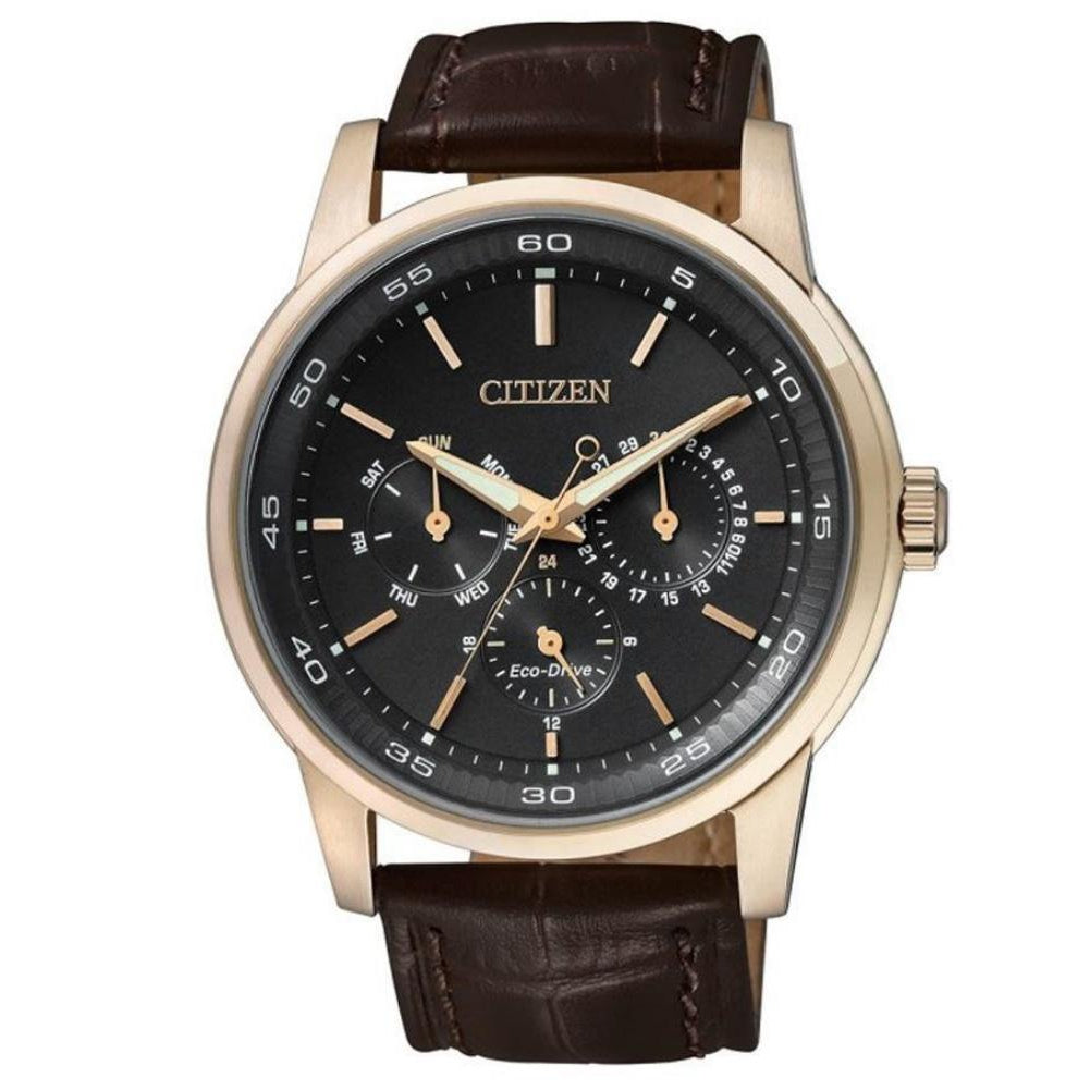Citizen Gents Sporty Dress Eco-Drive Brown Leather Men's Watch - BU2013-08E