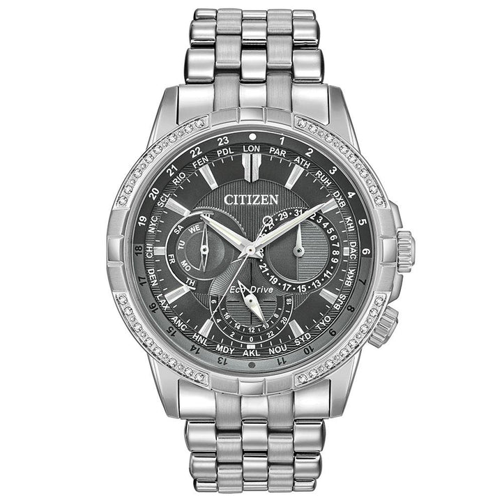 Citizen Gents World Time Eco-Drive Stainless Steel Watch - BU2080-51H