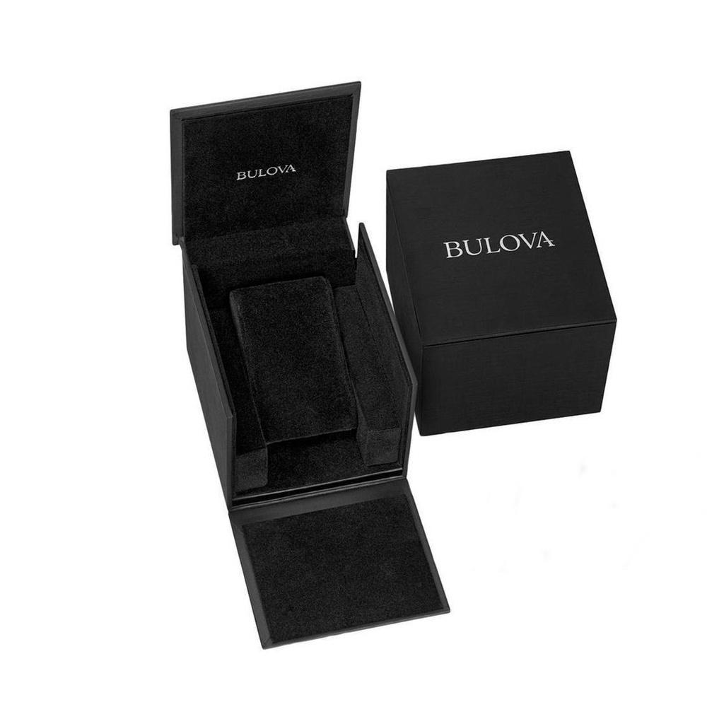 Bulova Ladies Sutton Domed Diamond Encrusted Leather Watch - 98P119
