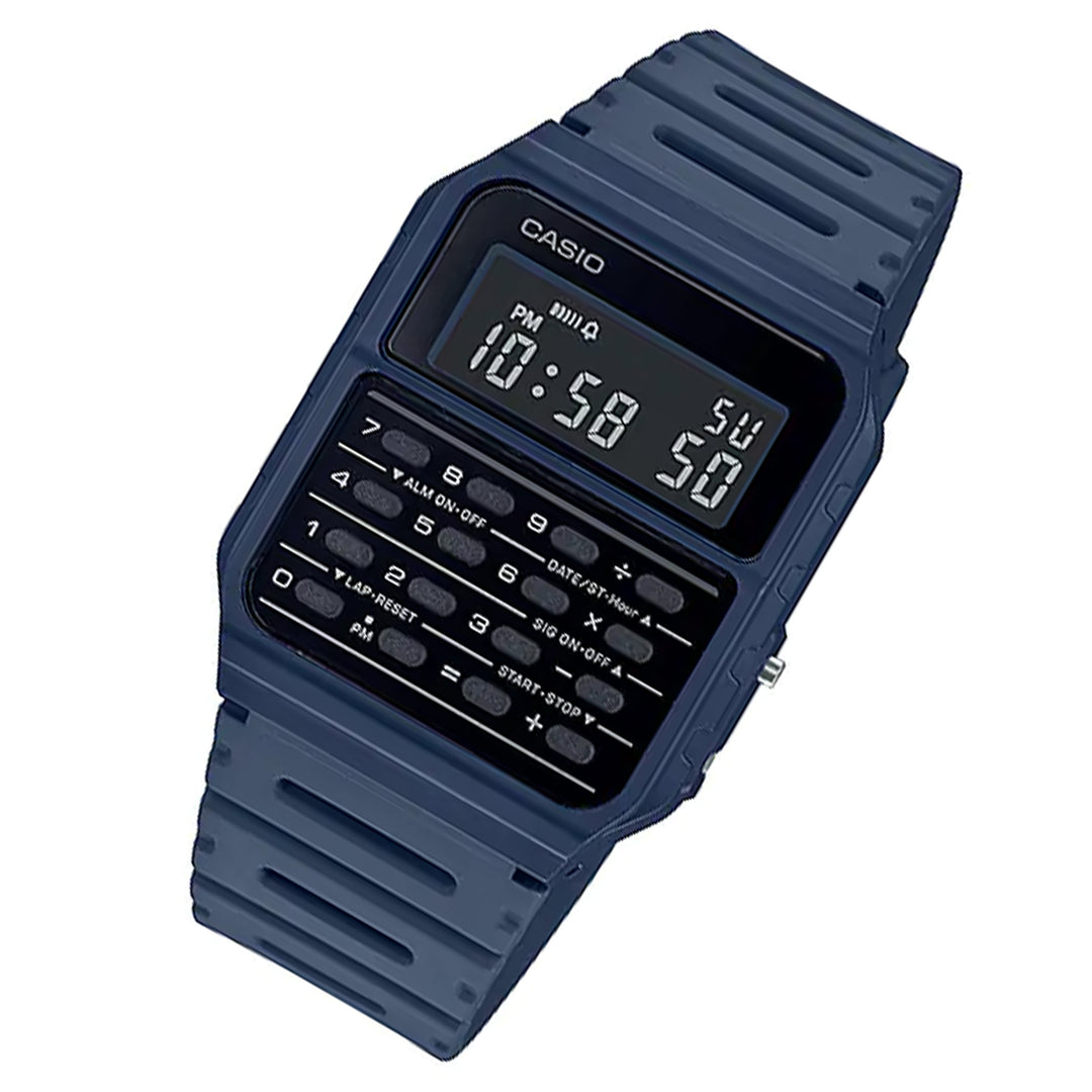 Casio Vintage Calculator Blue Resin Digital Men's Watch - CA53WF-2B